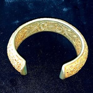 Gorgeous carved brass cuff
